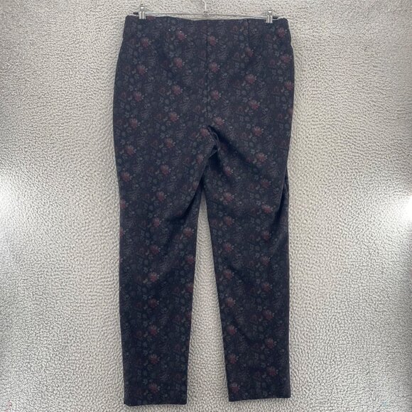 Chicos Pants Womens 3 US 16 Black Multi Floral Ponte Stretch Leggings Pull On - Picture 3 of 12